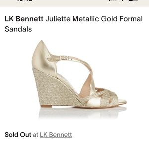 LK Bennett Juliette Metallic Gold Formal Sandals  size 9